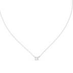 Minimalist Step-Cut Diamond Pendant in Rose Gold