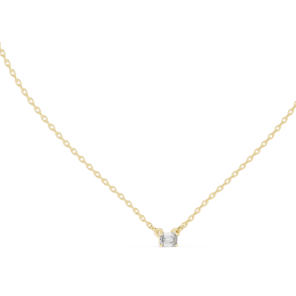 Minimalist Step-Cut Diamond Pendant in Rose Gold