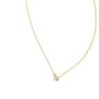 Minimalist Step-Cut Diamond Pendant in Rose Gold