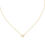 Minimalist Step-Cut Diamond Pendant in Rose Gold