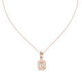 Luxury Emerald-Cut Solitaire Pendant with Diamond Accent