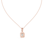 Luxury Emerald-Cut Solitaire Pendant with Diamond Accent
