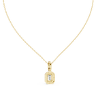 Luxury Emerald-Cut Solitaire Pendant with Diamond Accent