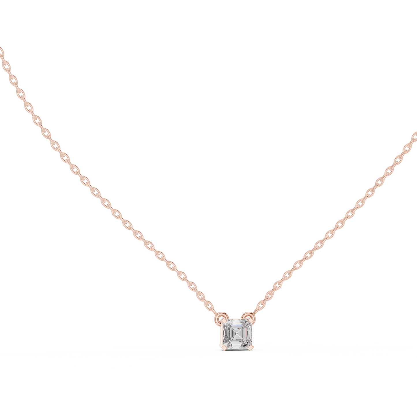 Luxury Minimal Emerald Cut Diamond Chain Necklace