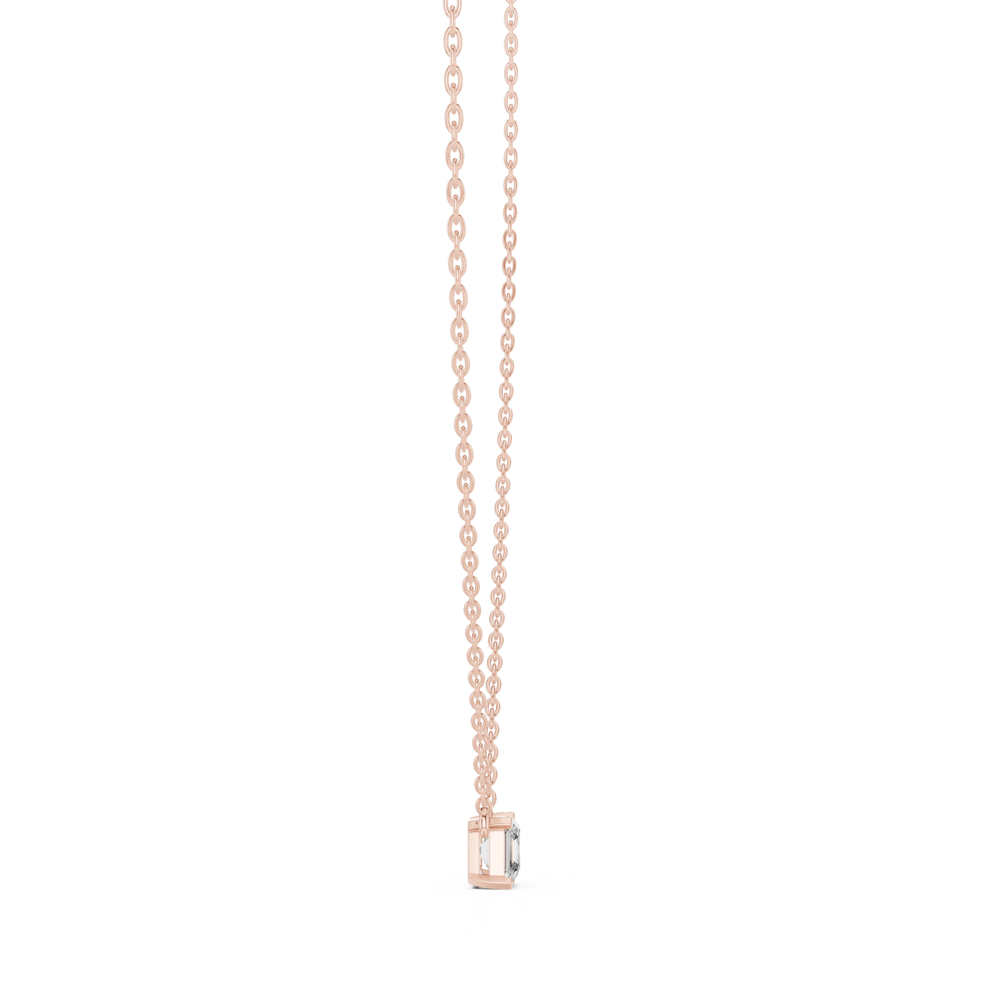 Luxury Minimal Emerald Cut Diamond Chain Necklace