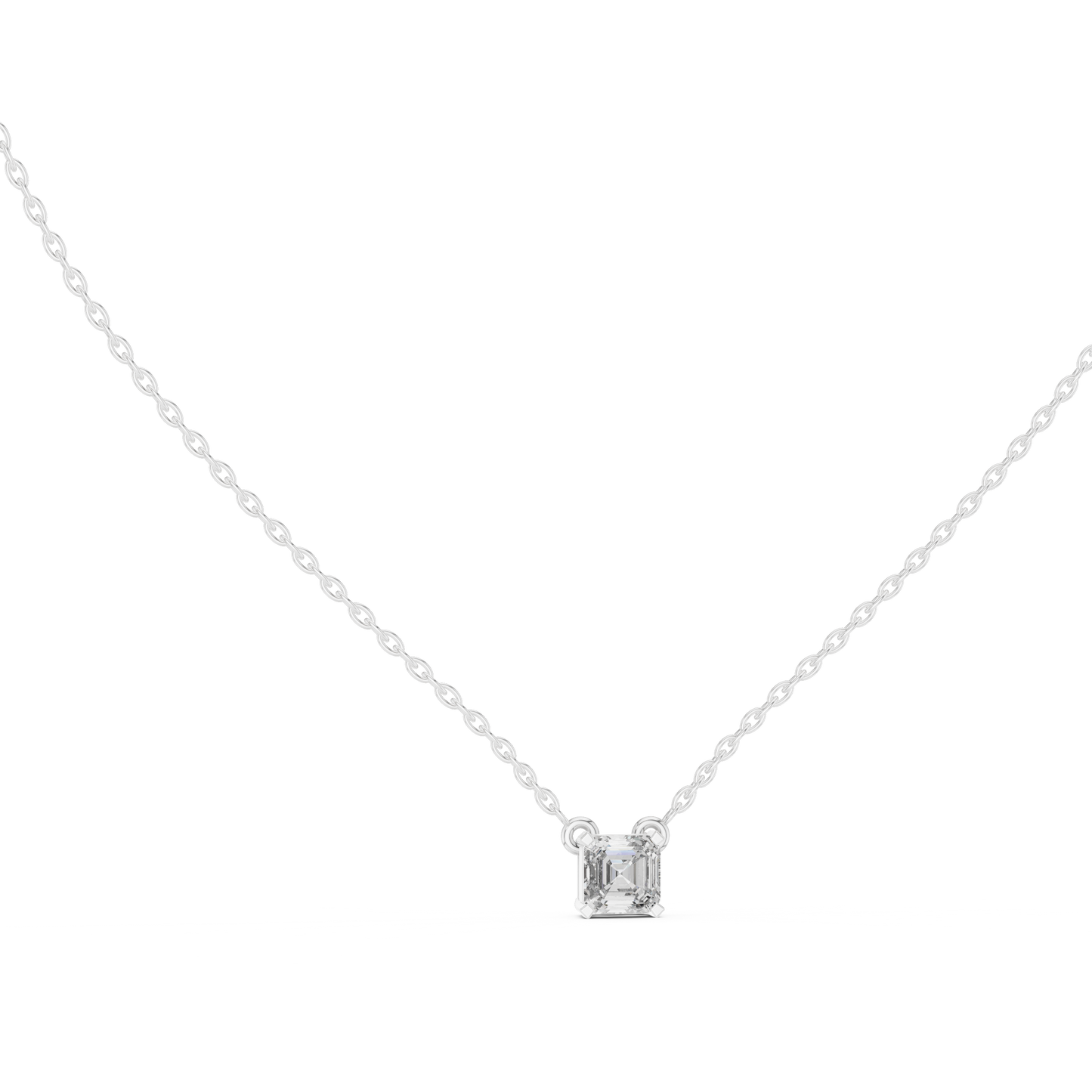 Luxury Minimal Emerald Cut Diamond Chain Necklace
