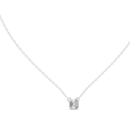Luxury Minimal Emerald Cut Diamond Chain Necklace
