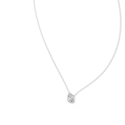 Luxury Minimal Emerald Cut Diamond Chain Necklace