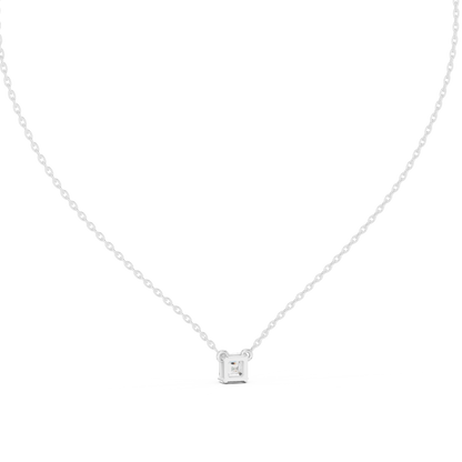 Luxury Minimal Emerald Cut Diamond Chain Necklace