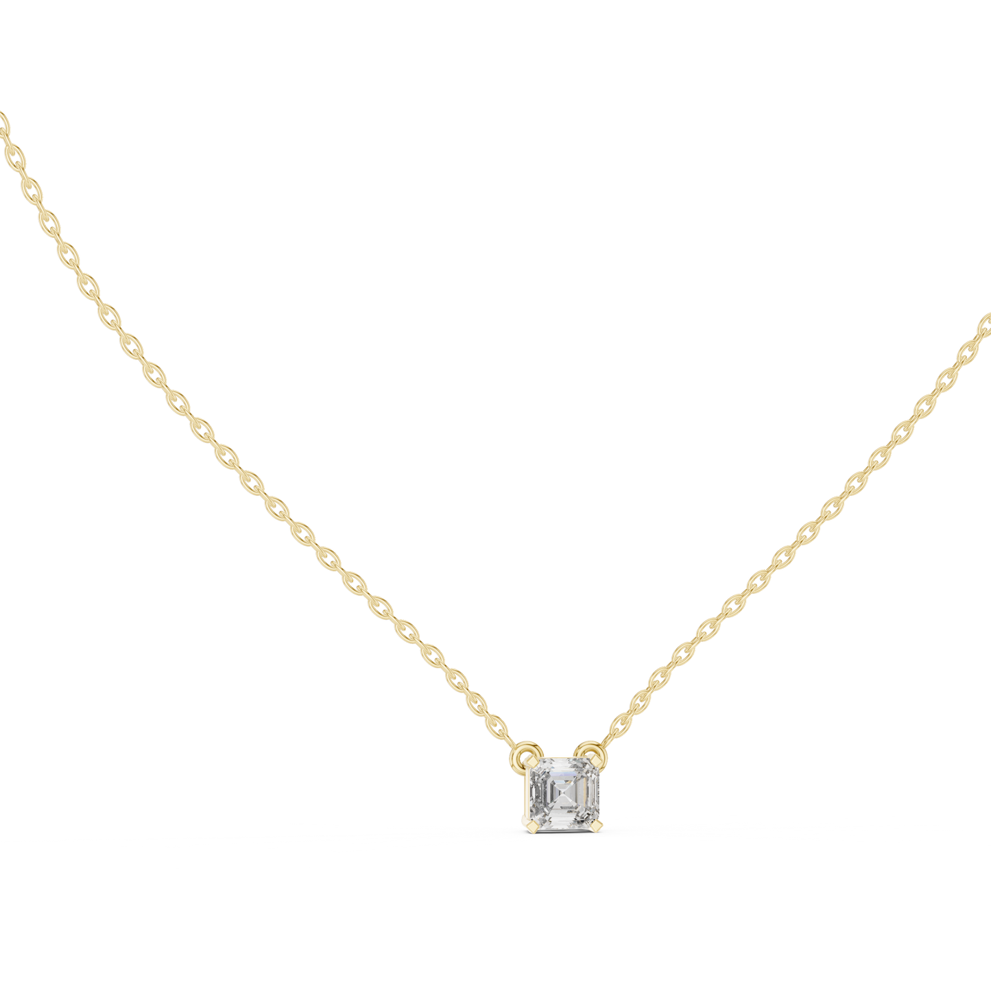 Luxury Minimal Emerald Cut Diamond Chain Necklace