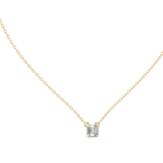 Luxury Minimal Emerald Cut Diamond Chain Necklace