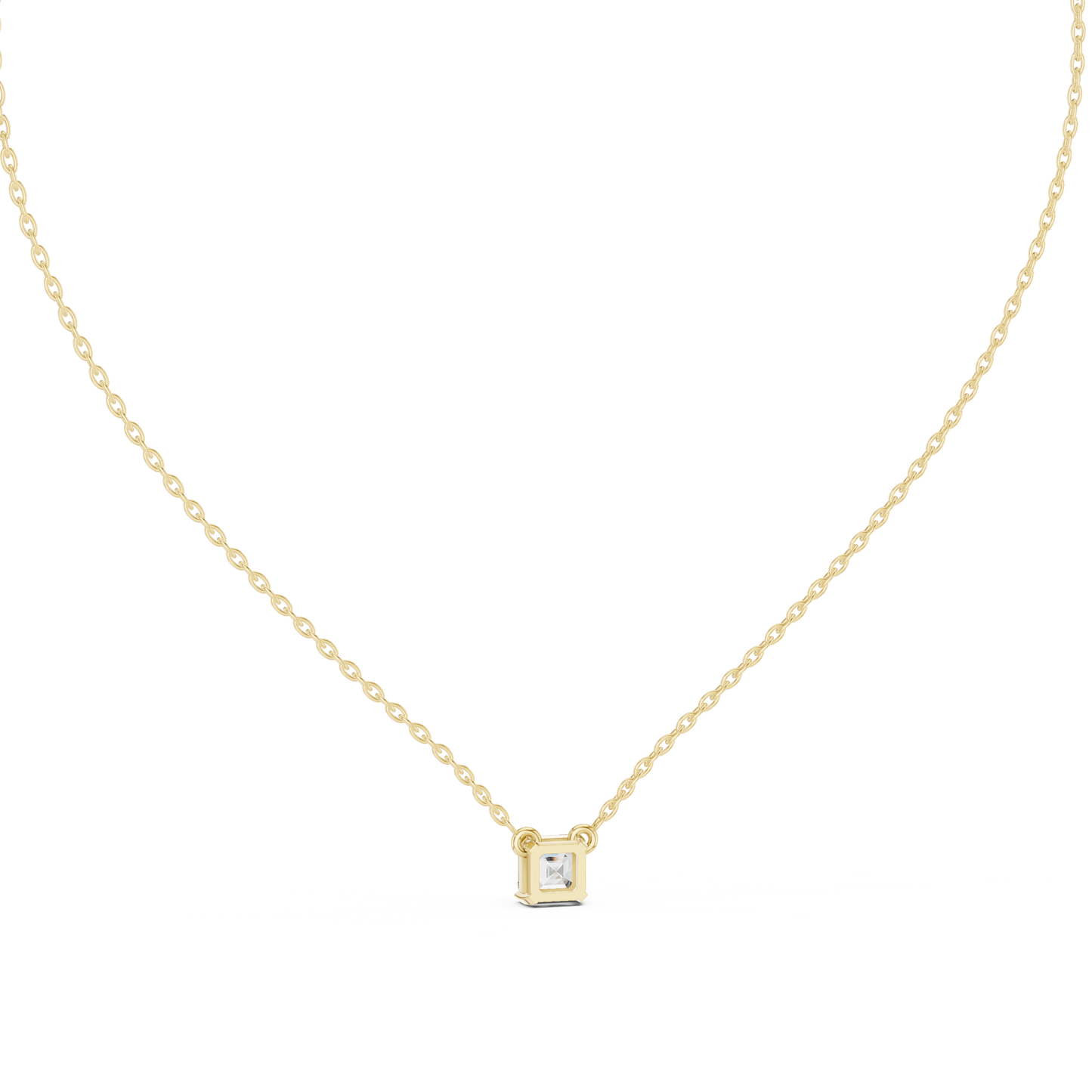 Luxury Minimal Emerald Cut Diamond Chain Necklace
