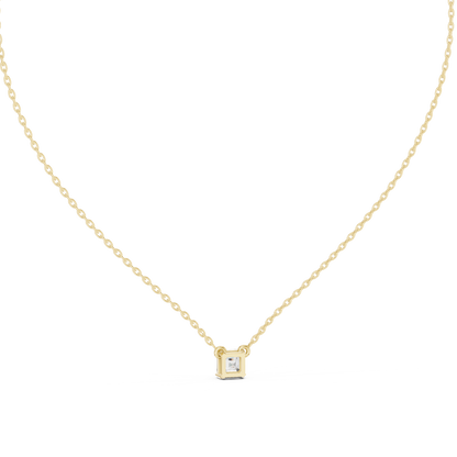 Luxury Minimal Emerald Cut Diamond Chain Necklace