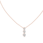 Classic Three Stone Diamond Pendant in Minimal Setting