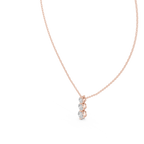 Classic Three Stone Diamond Pendant in Minimal Setting