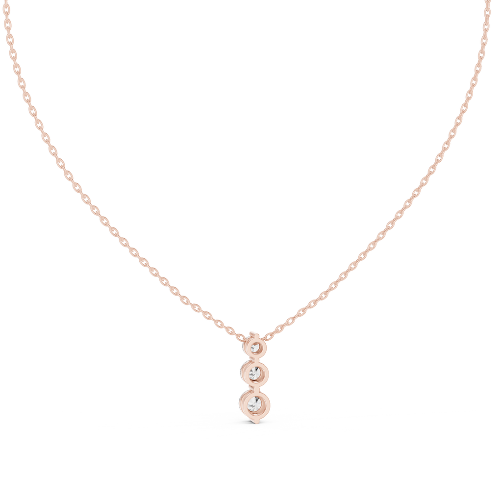 Classic Three Stone Diamond Pendant in Minimal Setting