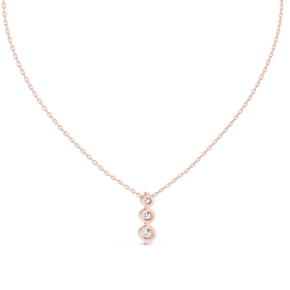 Classic Three Stone Diamond Pendant in Minimal Setting