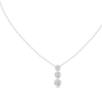 Classic Three Stone Diamond Pendant in Minimal Setting