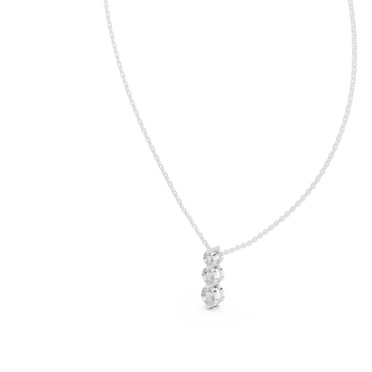 Classic Three Stone Diamond Pendant in Minimal Setting