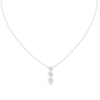 Classic Three Stone Diamond Pendant in Minimal Setting