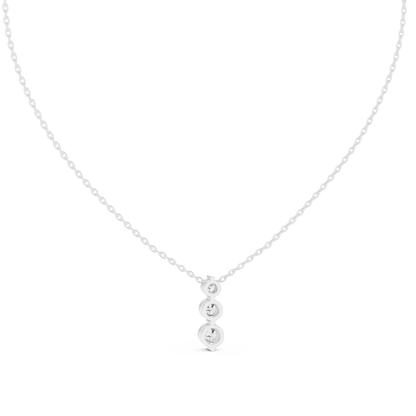 Classic Three Stone Diamond Pendant in Minimal Setting