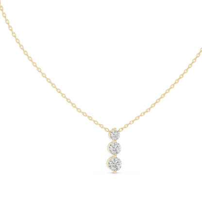 Classic Three Stone Diamond Pendant in Minimal Setting