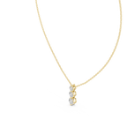 Classic Three Stone Diamond Pendant in Minimal Setting