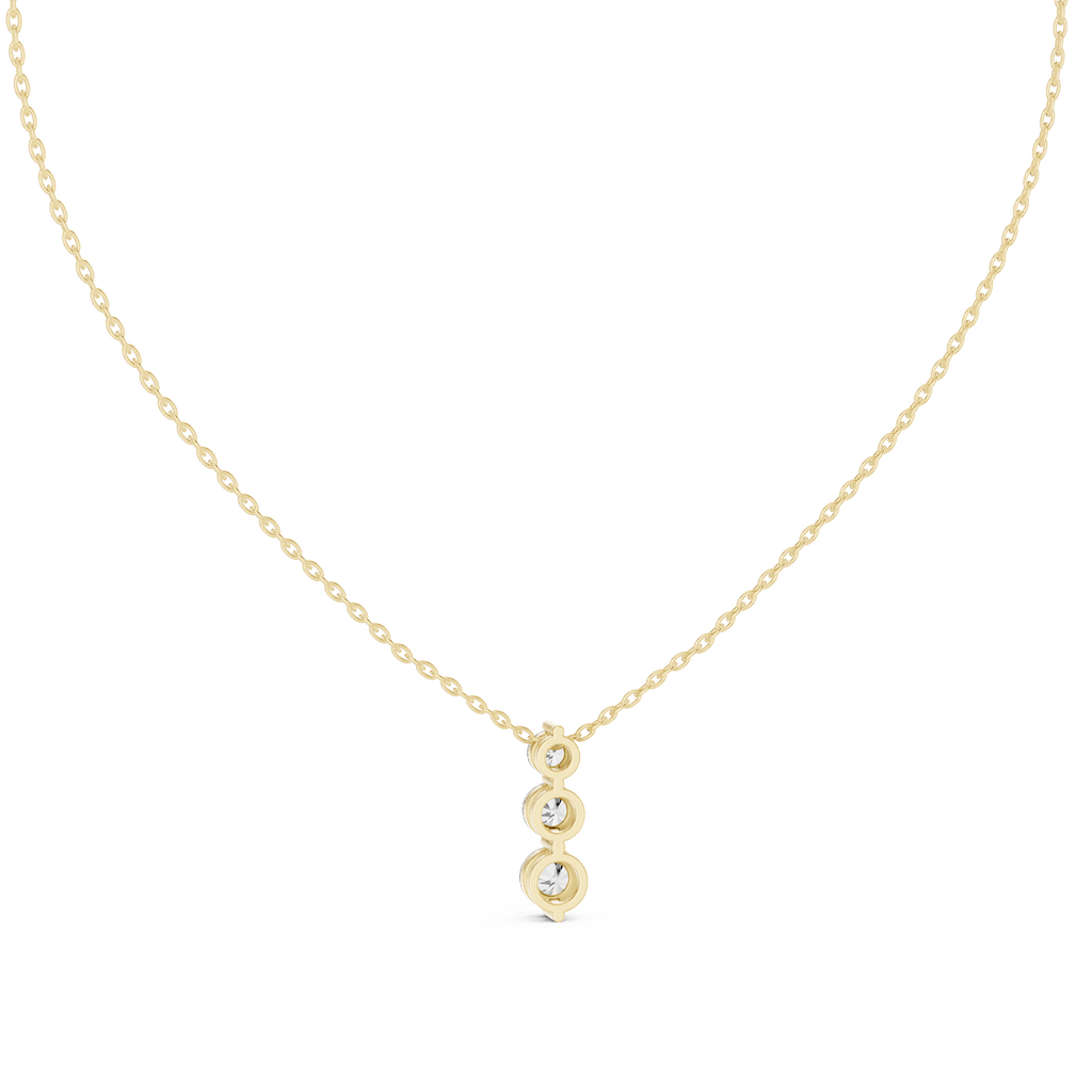 Classic Three Stone Diamond Pendant in Minimal Setting