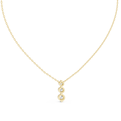 Classic Three Stone Diamond Pendant in Minimal Setting