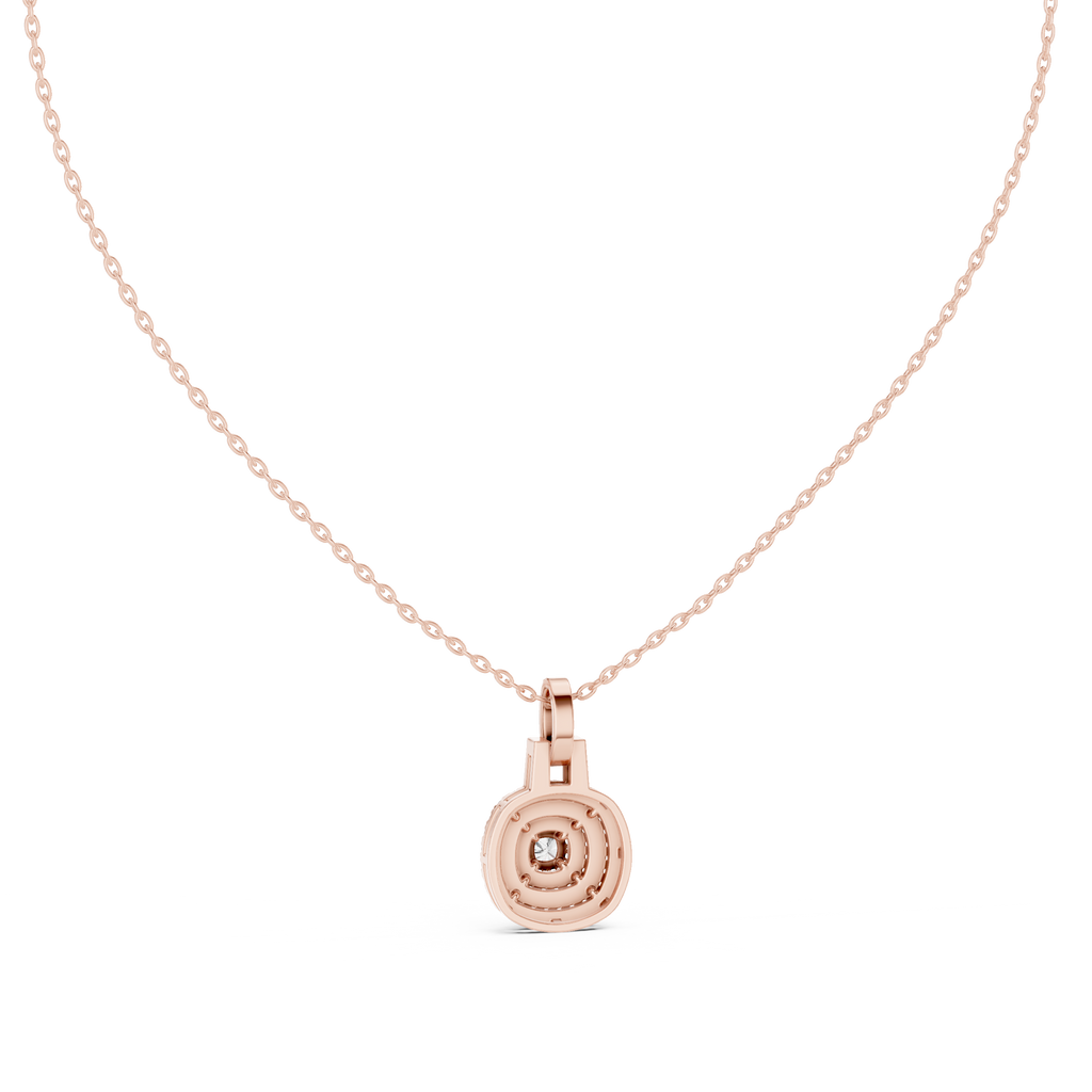 Romantic Round Halo Diamond Pendant Gift for Her