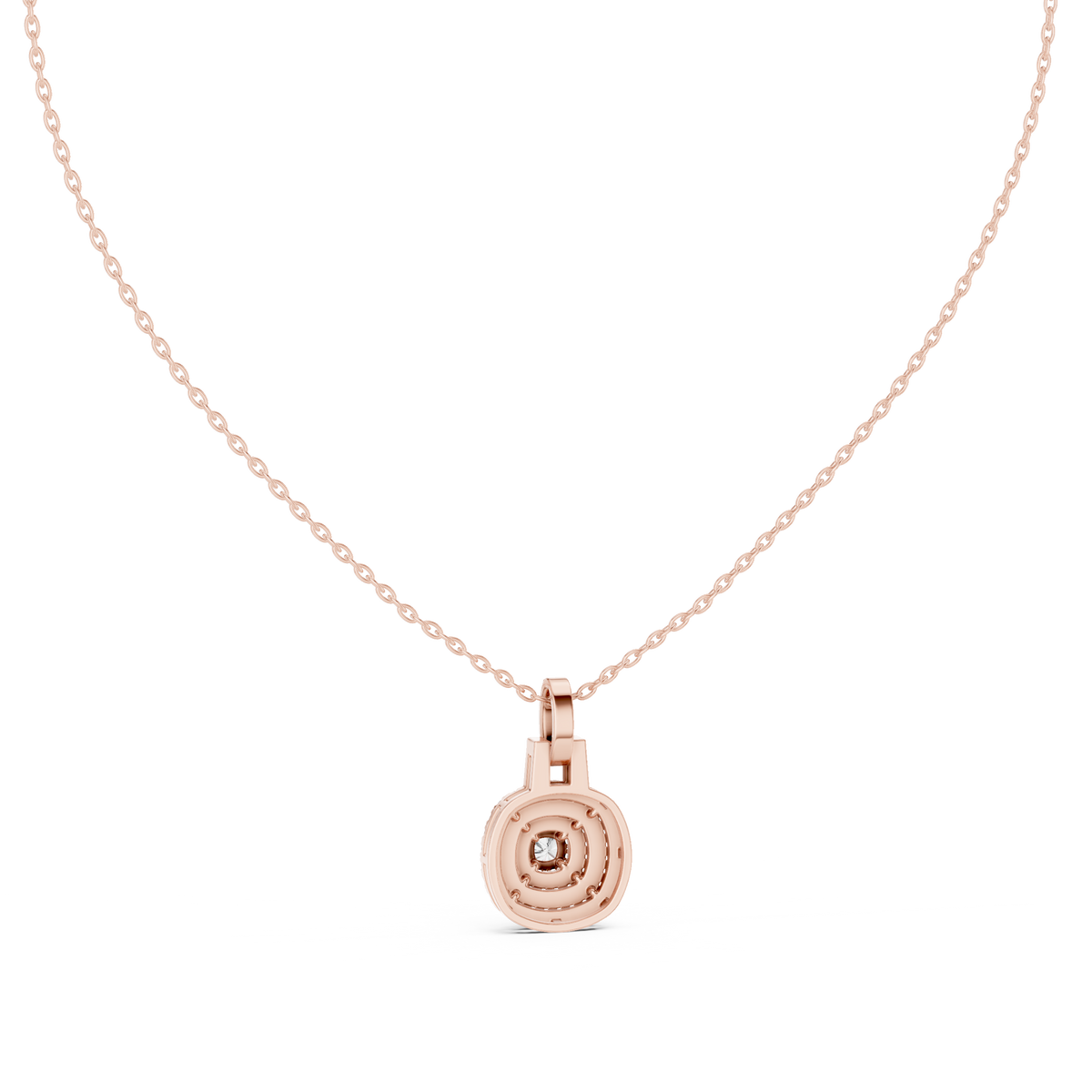 Romantic Round Halo Diamond Pendant Gift for Her