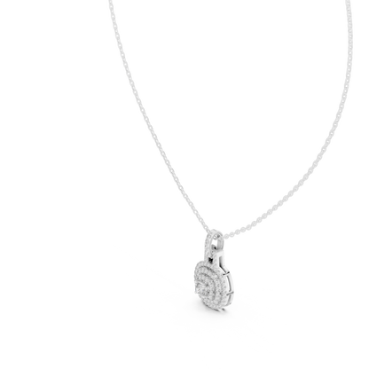 Romantic Round Halo Diamond Pendant Gift for Her