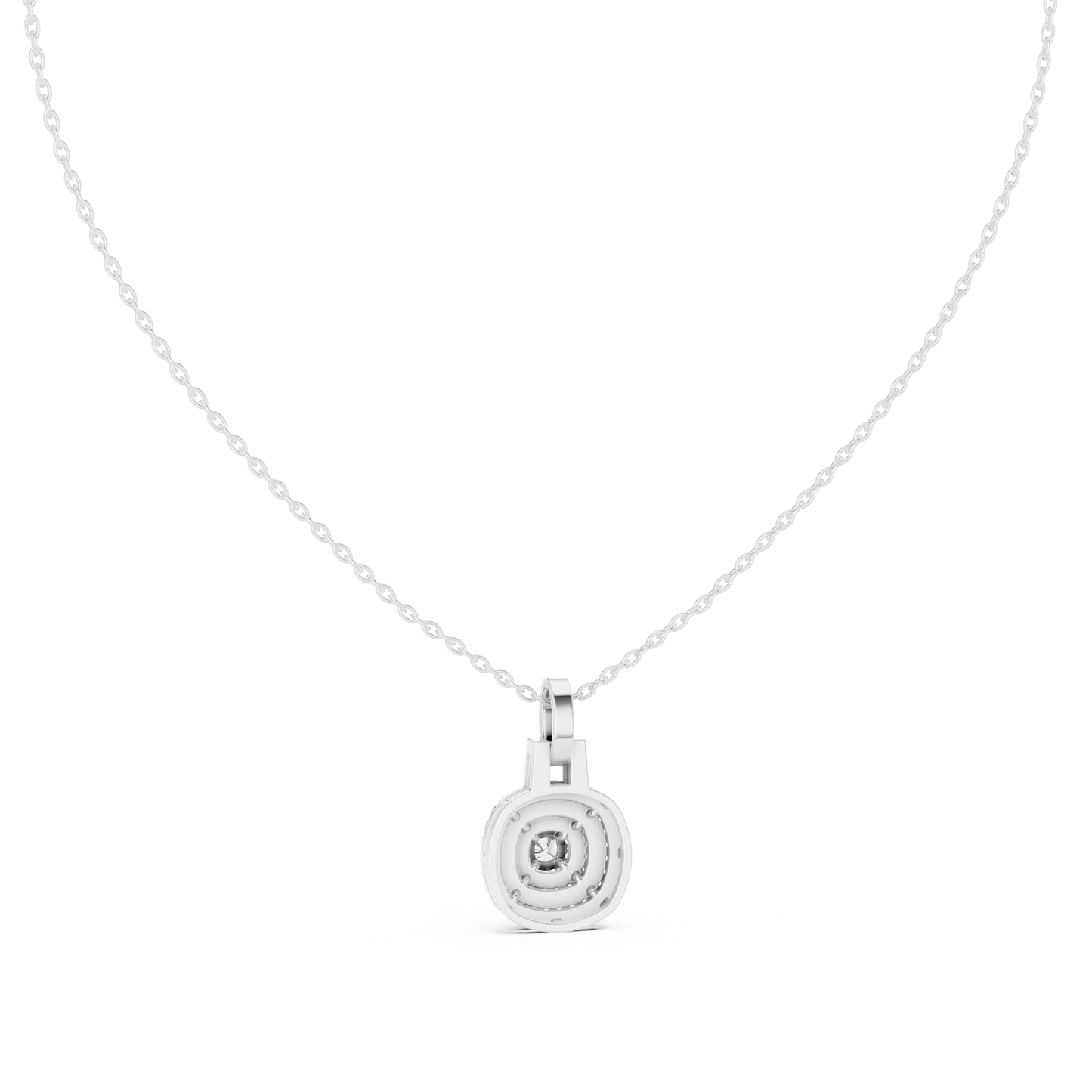 Romantic Round Halo Diamond Pendant Gift for Her