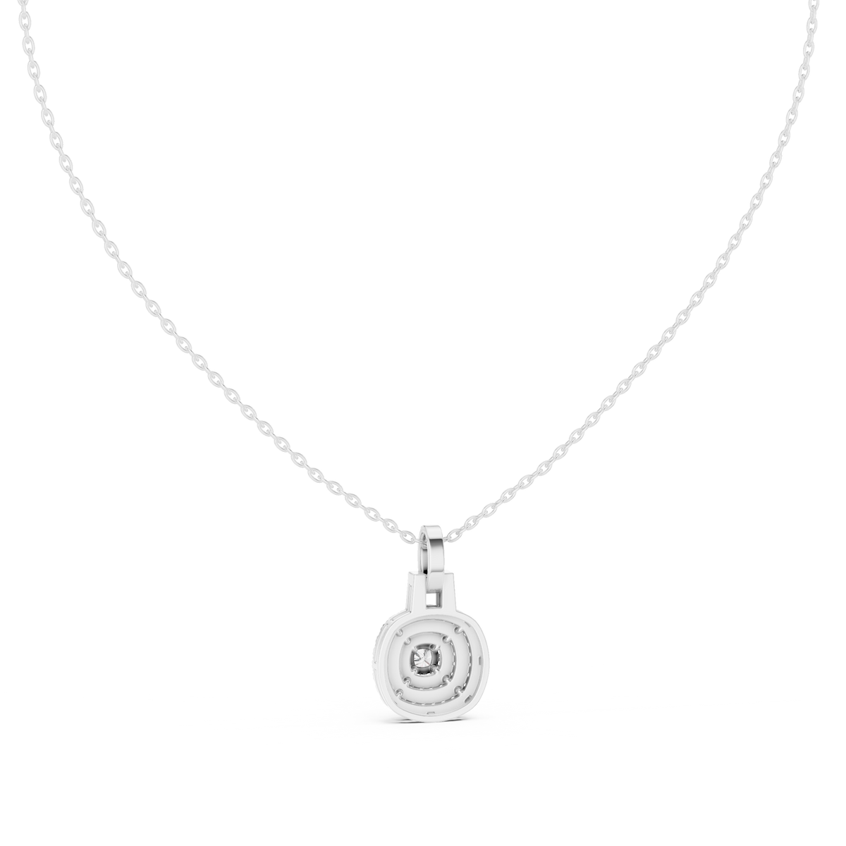 Romantic Round Halo Diamond Pendant Gift for Her