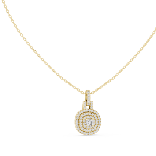 Romantic Round Halo Diamond Pendant Gift for Her