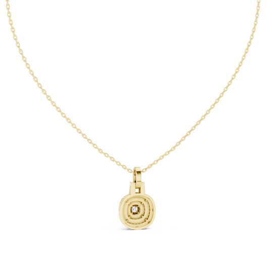 Romantic Round Halo Diamond Pendant Gift for Her