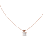 Klassischer quadratischer Diamantanhänger mit minimalistischer Krappenfassung
