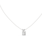 Klassischer quadratischer Diamantanhänger mit minimalistischer Krappenfassung