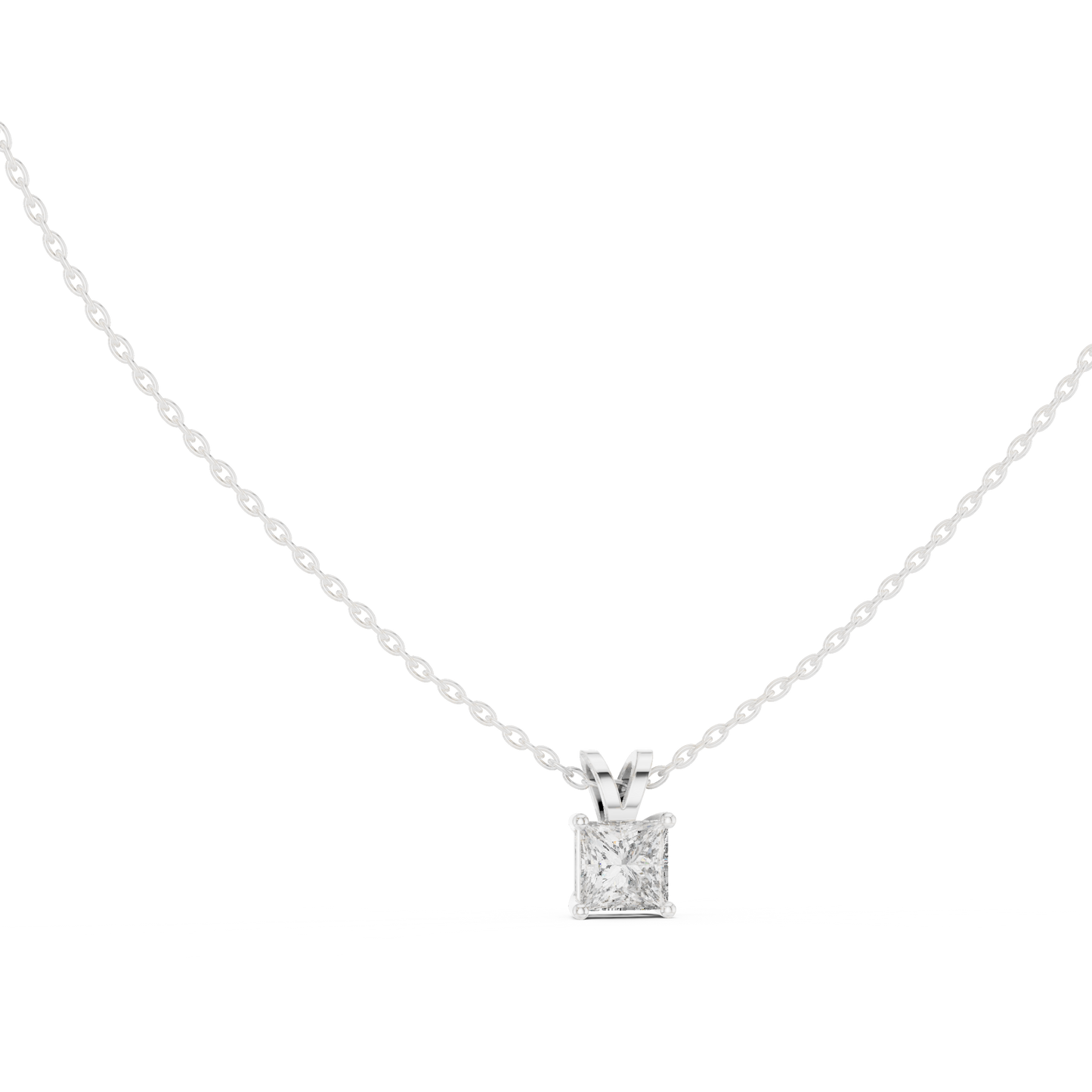 Classic Square Diamond Pendant with Minimal Prong Setting