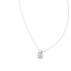 Klassischer quadratischer Diamantanhänger mit minimalistischer Krappenfassung