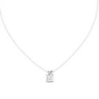 Klassischer quadratischer Diamantanhänger mit minimalistischer Krappenfassung