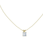 Klassischer quadratischer Diamantanhänger mit minimalistischer Krappenfassung