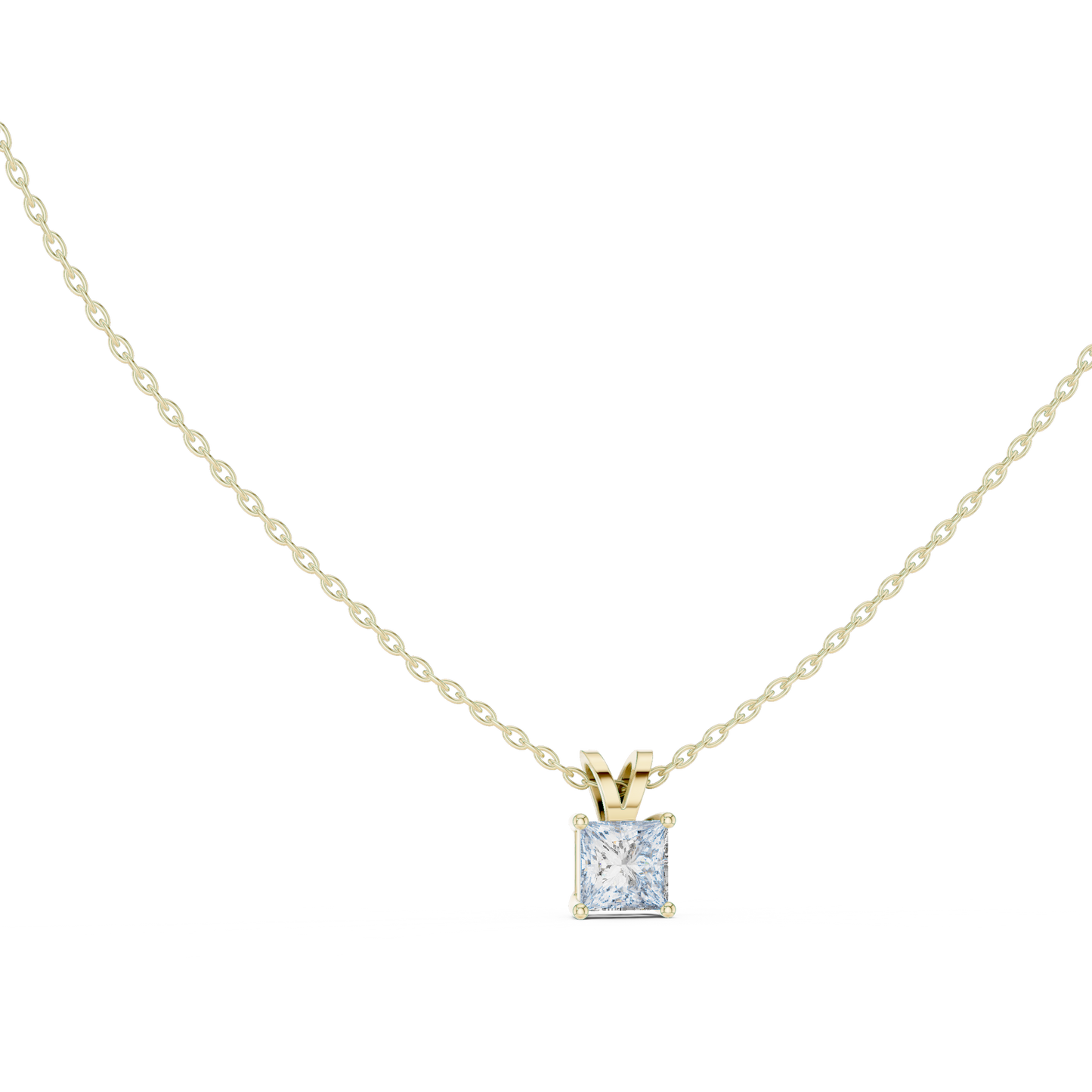 Classic Square Diamond Pendant with Minimal Prong Setting
