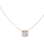 Elegant Cushion Diamond Cluster Necklace for Women