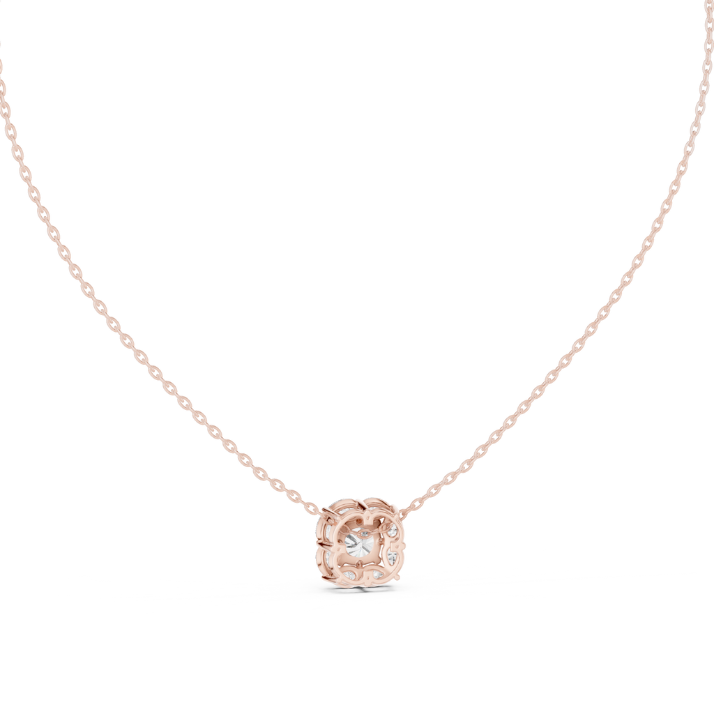 Elegant Cushion Diamond Cluster Necklace for Women