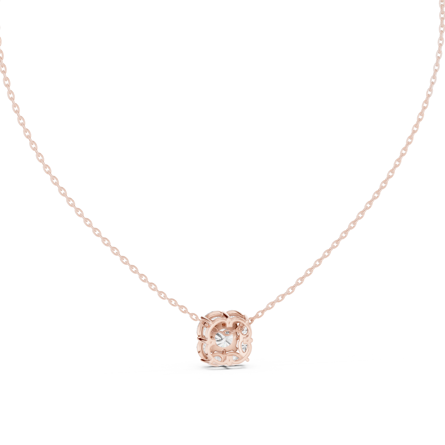 Elegant Cushion Diamond Cluster Necklace for Women