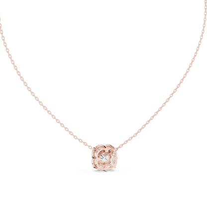 Elegant Cushion Diamond Cluster Necklace for Women
