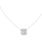 Elegant Cushion Diamond Cluster Necklace for Women