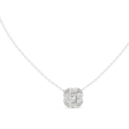 Elegant Cushion Diamond Cluster Necklace for Women