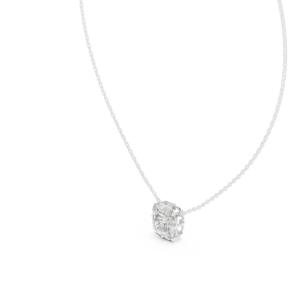 Elegant Cushion Diamond Cluster Necklace for Women